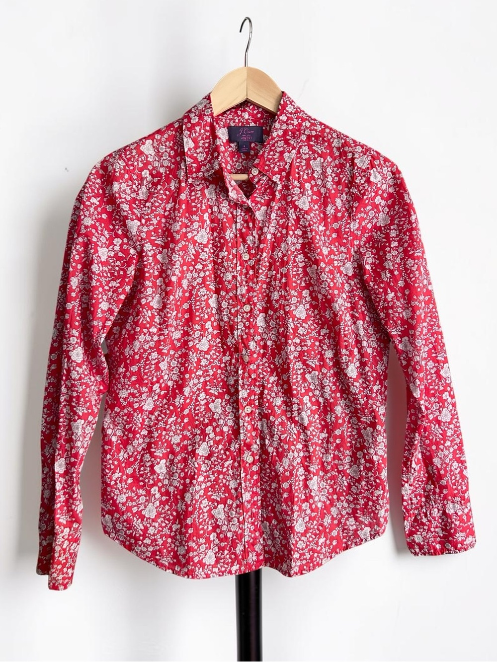 J.Crew Liberty London Summer Blooms Slim Perfect Shirt Floral Cotton Sz 4 - Picture 2 of 9